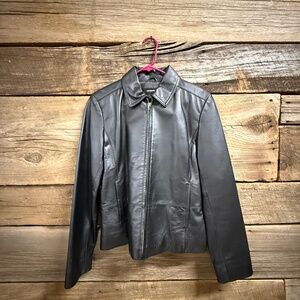 Colebrook Leather Jacket, Black, Full Zip, Med, Like new